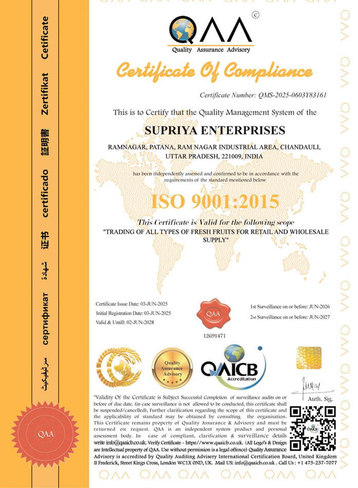 QAA ISO Certifcate